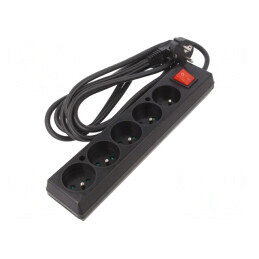 Prelungitor 5 Prize PVC Negru 3m 16A | Electronic-mag.ro | Componente Electronice