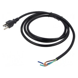 Cablu NEMA 5-15 3x16AWG PVC 2m Negru 13A