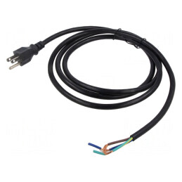 Cablu NEMA 5-15 3x16AWG PVC 2m Negru 13A | Electronic-mag.ro | Componente Electronice