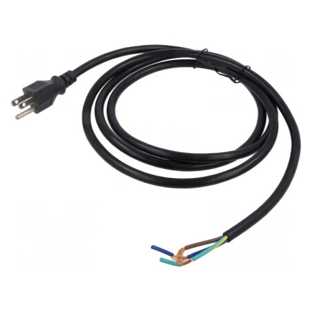 Cablu NEMA 5-15 3x16AWG PVC 2m Negru 13A | Electronic-mag.ro | Componente Electronice