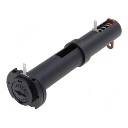 Suport Baterii AA Negru cu Urechi pentru Lipire 2 Sloturi | Electronic-mag.ro | Componente Electronice
