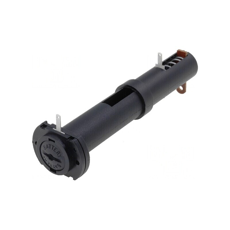 Suport Baterii AA Negru cu Urechi pentru Lipire 2 Sloturi | Electronic-mag.ro | Componente Electronice
