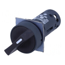 Comutator Rotativ 22mm 2NO Negru | Electronic-mag.ro | Componente Electronice
