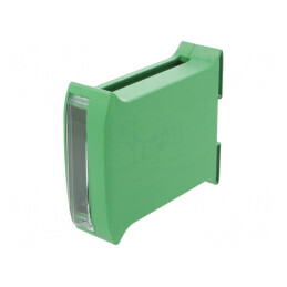 Carcasă verde pentru şină DIN 101x35x119mm