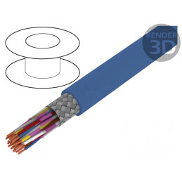 Cablu JE-LiYCY 12x2x0,5mm2 PVC Albastru 1kV/2kV | Electronic-mag.ro | Componente Electronice