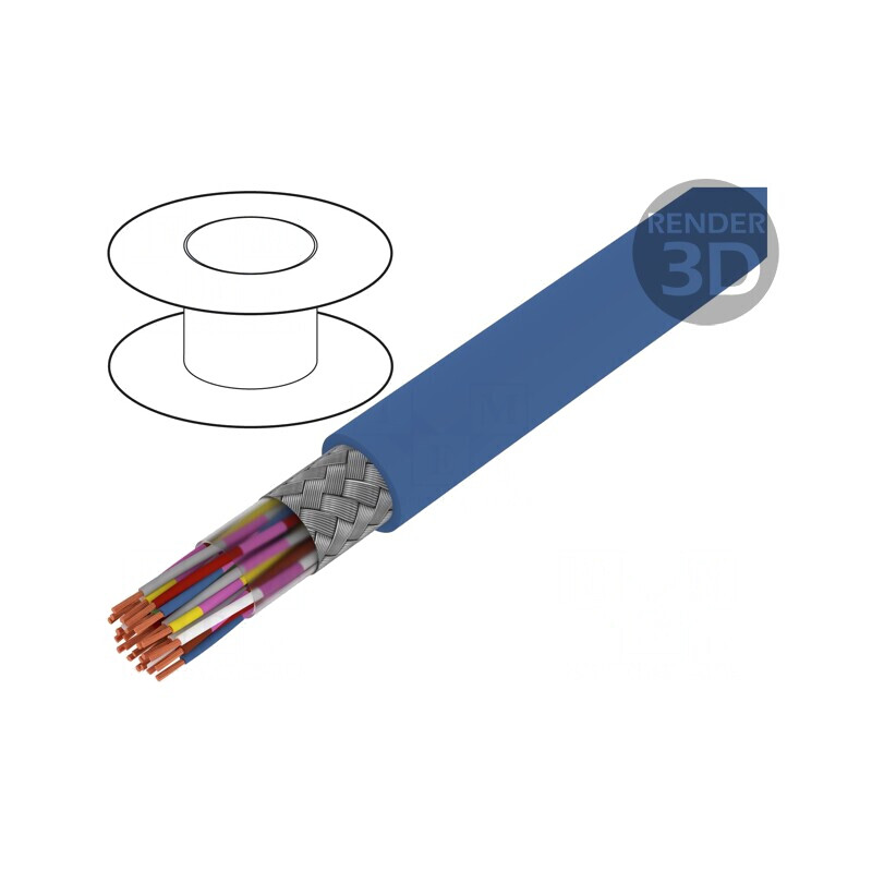 Cablu JE-LiYCY 12x2x0,5mm2 PVC Albastru 1kV/2kV | Electronic-mag.ro | Componente Electronice