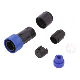Conector circular mufă tată 2 pini fără contacte pe cablu | Electronic-mag.ro | Componente Electronice