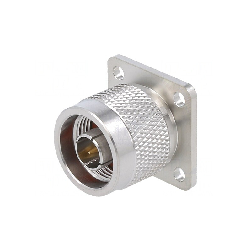 Soclu N Tată Drept 50Ω Alamă PTFE Aurit | Electronic-mag.ro | Componente Electronice