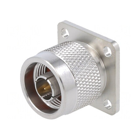 Soclu N Tată Drept 50Ω Alamă PTFE Aurit | Electronic-mag.ro | Componente Electronice