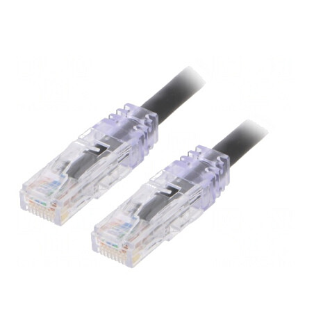 Patch Cord Negru TX6 PLUS U/UTP 6 LSZH 0.5m 24AWG | Electronic-mag.ro | Componente Electronice