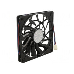 Ventilator axial 12V 120x120x15mm negru | Electronic-mag.ro | Componente Electronice