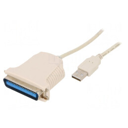 Adaptor USB 2.0 Centronics 36 pini, 1.8m, alb | Electronic-mag.ro | Componente Electronice