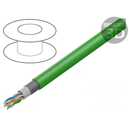 Cablu HELUKAT® 500S SF/FTP 4x2x26AWG 6a Cu PUR Verde