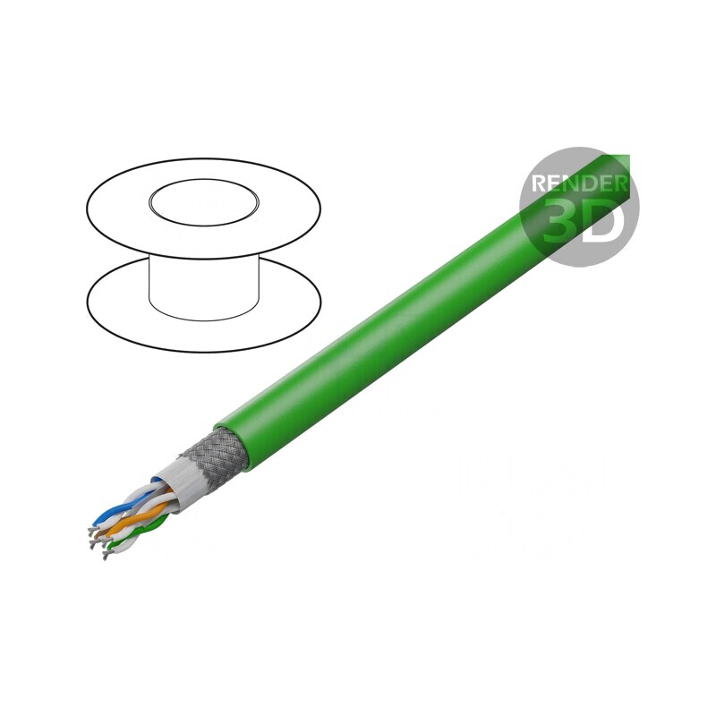 Cablu HELUKAT® 500S SF/FTP 4x2x26AWG 6a Cu PUR Verde | Electronic-mag.ro | Componente Electronice Cablu HELUKAT® 500S SF/FTP 4x2x26AWG 6a Cu PUR Verde | Electronic-mag.ro | Componente Electronice