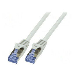 Patch cord Ethernet S/FTP Cat 6a LSZH Gri 10m | Electronic-mag.ro | Componente Electronice