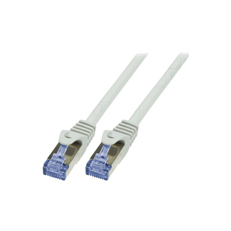 Patch cord Ethernet S/FTP Cat 6a LSZH Gri 10m | Electronic-mag.ro | Componente Electronice