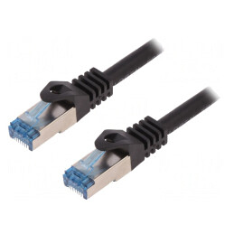 Patch Cord S/FTP Cat6a Negru 10m LSZH 26AWG | Electronic-mag.ro | Componente Electronice