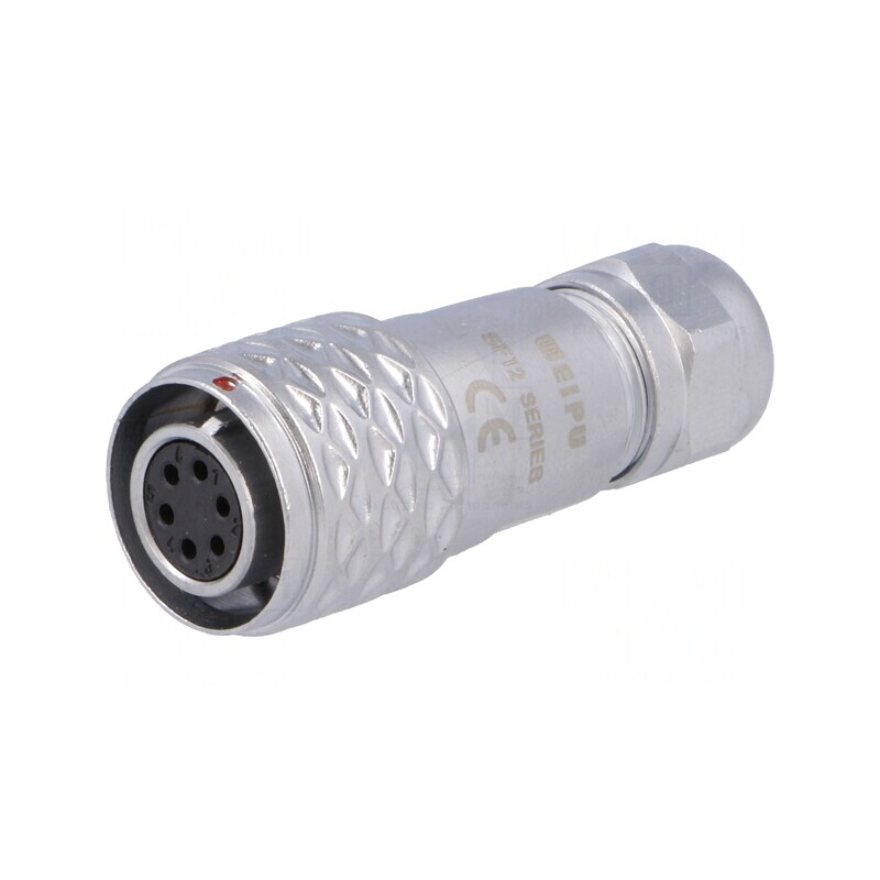 Mufă SF12 mamă 6 pini IP67 125V 5A pentru cablu | Electronic-mag.ro | Componente Electronice