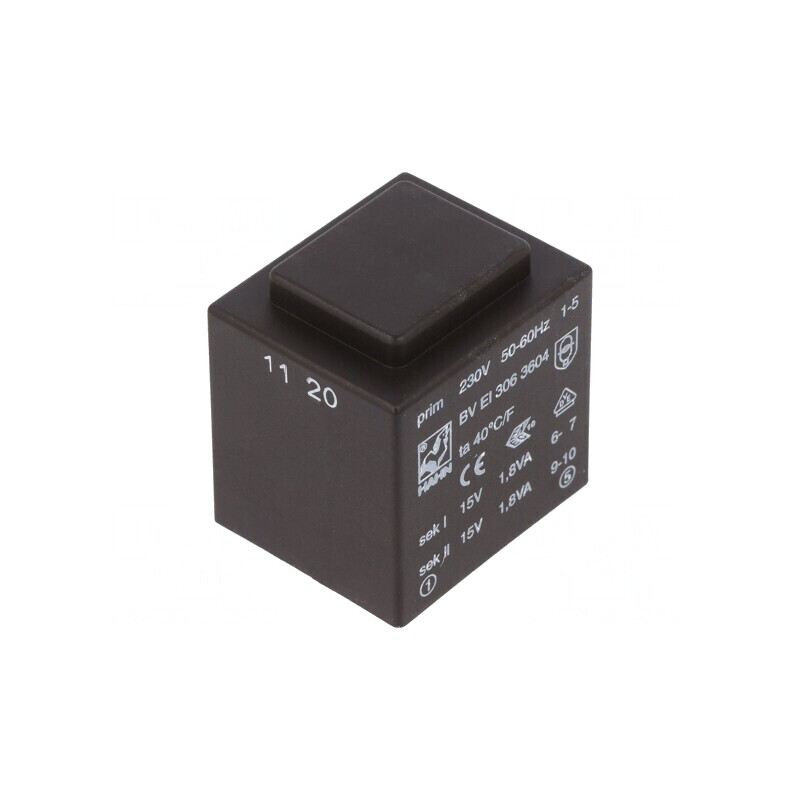 Transformator încapsulat 3,6VA 230VAC 15V 120mA | Electronic-mag.ro | Componente Electronice