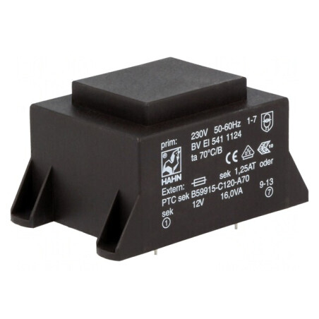 Transformator încapsulat 16VA 230VAC 12V PCB | Electronic-mag.ro | Componente Electronice