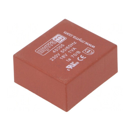 Transformator Încapsulat 1VA 230VAC 18V 56mA PCB 34x31x15mm | Electronic-mag.ro | Componente Electronice