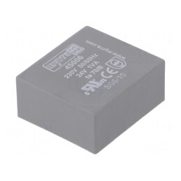 Transformator încapsulat 1VA 230V 24V PCB 34x31x15mm | Electronic-mag.ro | Componente Electronice