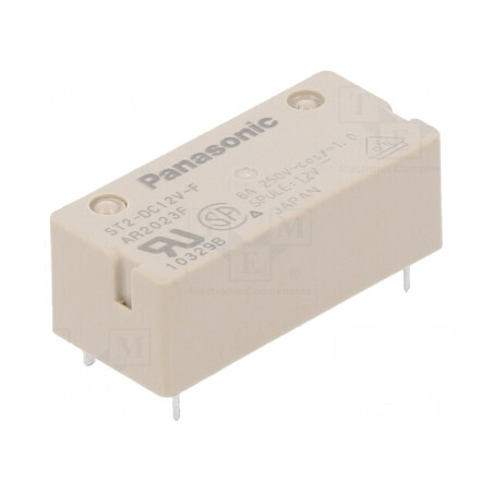 Releu electromagnetic DPST-NO 12VDC 8A | Electronic-mag.ro | Componente Electronice