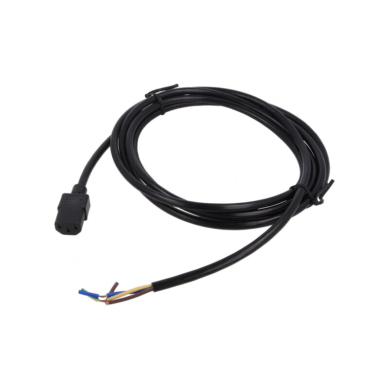Cablu Alimentare 3x18AWG IEC C13 PVC 3m Negru 10A 250V | Electronic-mag.ro | Componente Electronice
