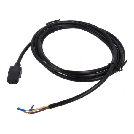 Cablu Alimentare 3x18AWG IEC C13 PVC 3m Negru 10A 250V | Electronic-mag.ro | Componente Electronice