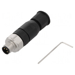 Conector M8 3 Pin Drept pe Cablu 4A IP67 60V