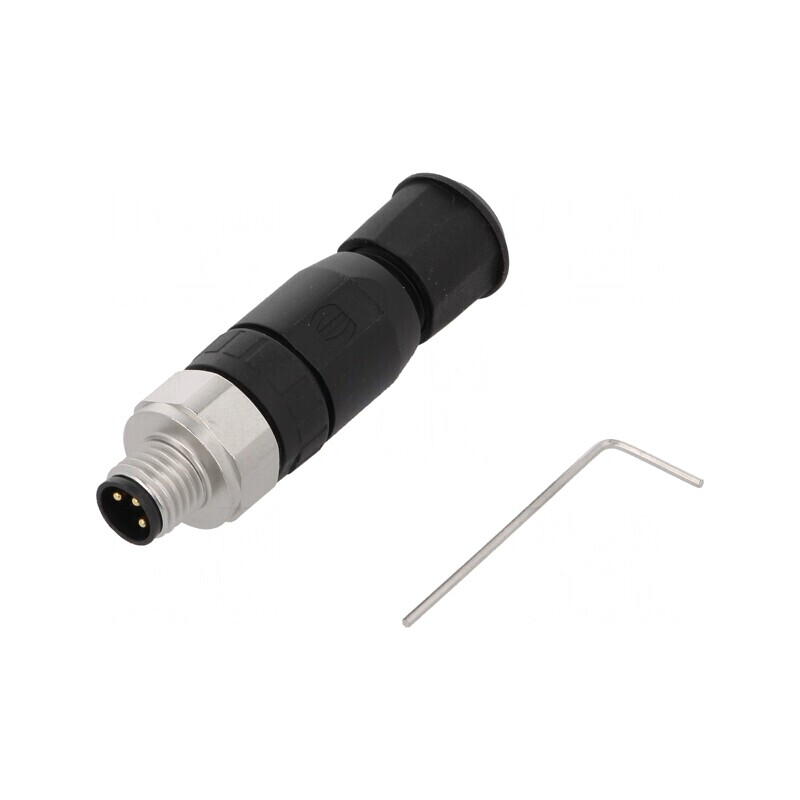 Conector M8 3 Pin Drept pe Cablu 4A IP67 60V | Electronic-mag.ro | Componente Electronice