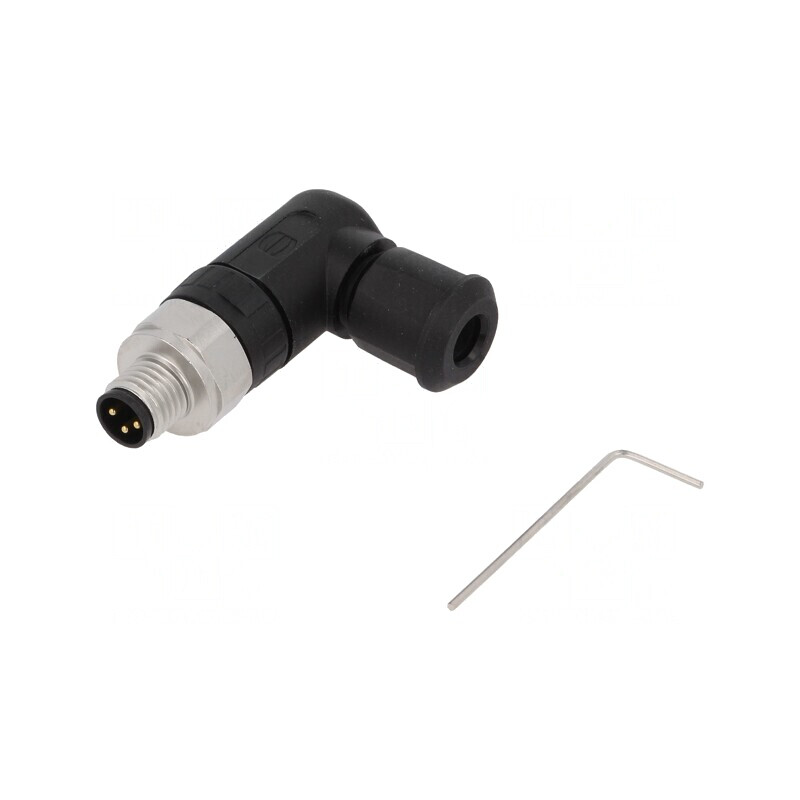 Conector M8 tată 3 PIN 90° IP67 pe cablu 4A | Electronic-mag.ro | Componente Electronice Conector M8 tată 3 PIN 90° IP67 pe cablu 4A | Electronic-mag.ro | Componente Electronice
