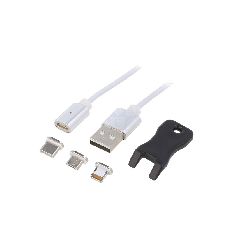 Cablu Magnetic USB 2.0 1m Alb TPE | Electronic-mag.ro | Componente Electronice Cablu Magnetic USB 2.0 1m Alb TPE | Electronic-mag.ro | Componente Electronice