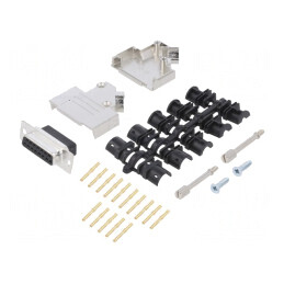Mufă Mamă D-Sub 15PIN Crimp Cablu Neagră | Electronic-mag.ro | Componente Electronice