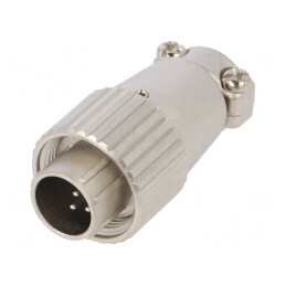 Conector Circular JR Mufă Tată 5 PIN Argintat 5A M18x1 | Electronic-mag.ro | Componente Electronice