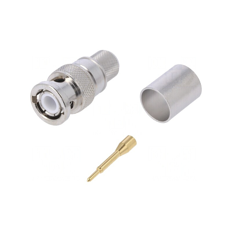 Mufă BNC Tată Drept 50Ω Crimpat PTFE Aurit | Electronic-mag.ro | Componente Electronice