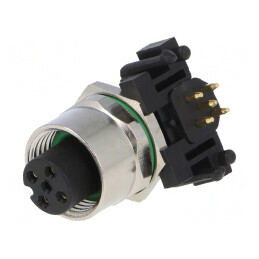 Soclu M12 5-Pin Mamă DeviceNet CANopen THT IP65/IP67 | Electronic-mag.ro | Componente Electronice