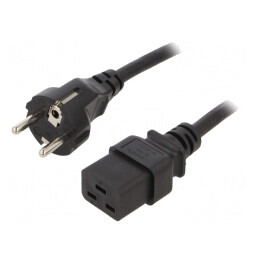 Cablu Alimentare CEE 7/7 la IEC C19 3m 16A Negru | Electronic-mag.ro | Componente Electronice