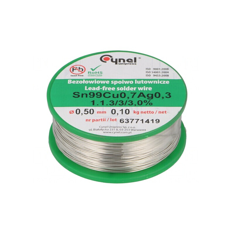 Sârmă de Lipit fără Plumb 500um 100g Bobină | Electronic-mag.ro | Componente Electronice Sârmă de Lipit fără Plumb 500um 100g Bobină | Electronic-mag.ro | Componente Electronice