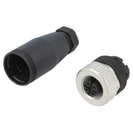 Mufă M12 4-PIN Mamă pe Cablu Drept DeviceNet CANopen | Electronic-mag.ro | Componente Electronice