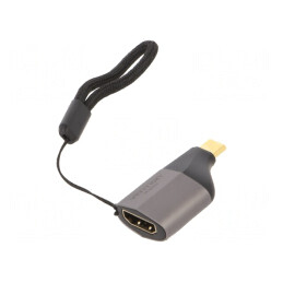 Adaptor HDMI 2.0 USB-C Aurit Gri | Electronic-mag.ro | Componente Electronice