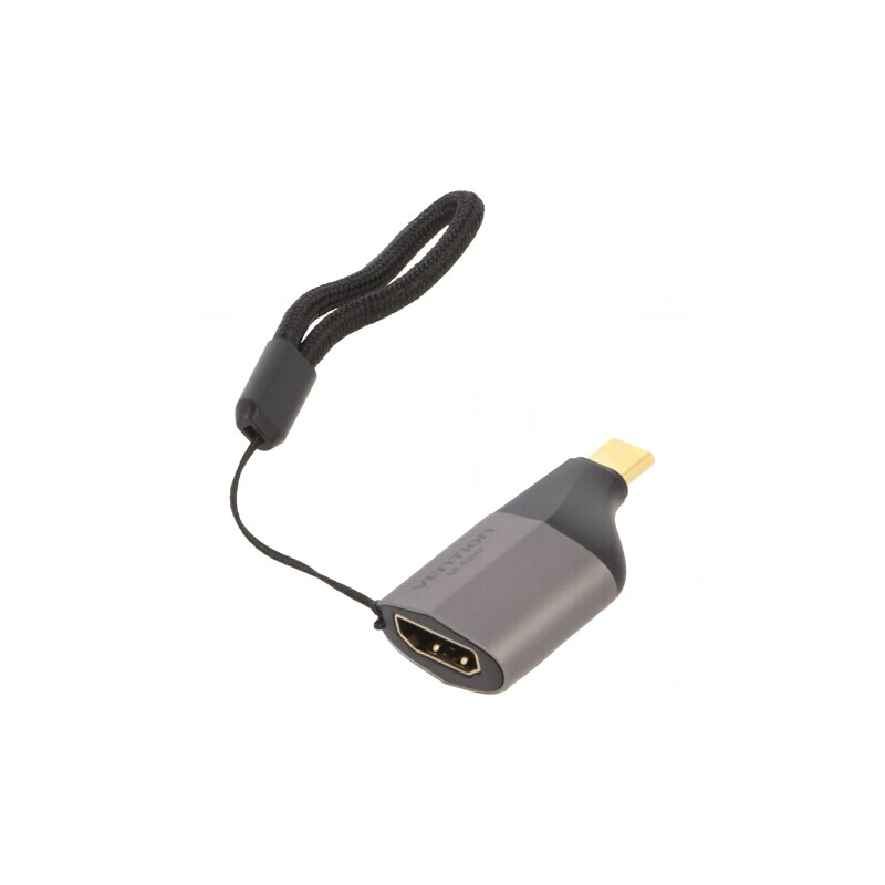 Adaptor HDMI 2.0 USB-C Aurit Gri | Electronic-mag.ro | Componente Electronice