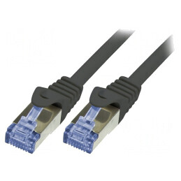 Cablu Patch Cord S/FTP Cat 6a Negru 10m LSZH 26AWG