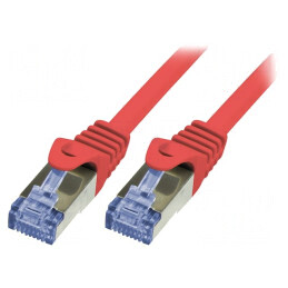 Patch Cord S/FTP Cat 6a LSZH Roșu 10m