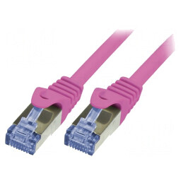 Patch Cord S/FTP Cat6a Roz 10m LSZH | Electronic-mag.ro | Componente Electronice