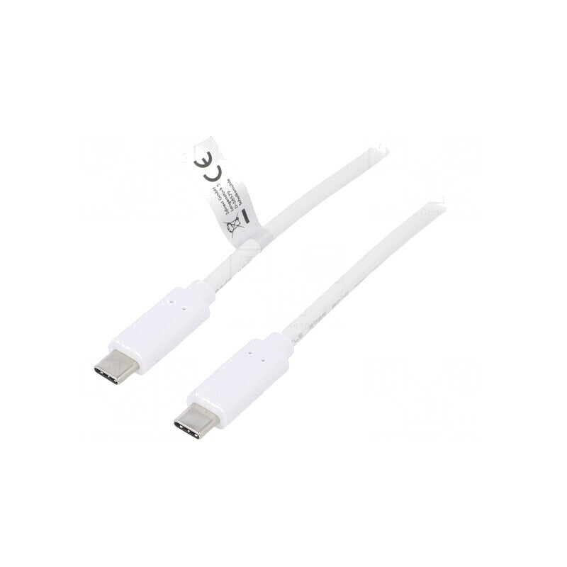 Cablu USB 3.2 USB-C Alb 0.5m 10Gbps | Electronic-mag.ro | Componente Electronice