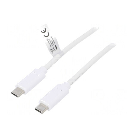 Cablu USB 3.2 USB-C Alb 0.5m 10Gbps | Electronic-mag.ro | Componente Electronice