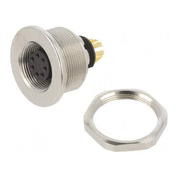 Conector M9 Mamă Aurit IP67 125V 7 Pin Drept | Electronic-mag.ro | Componente Electronice