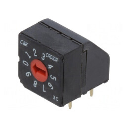 Întrerupător codificare DEC/BCD Poz: 10 THT dreapta | Electronic-mag.ro | Componente Electronice