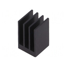 Radiator extrudat cu aripioare negru 15x15mm | Electronic-mag.ro | Componente Electronice